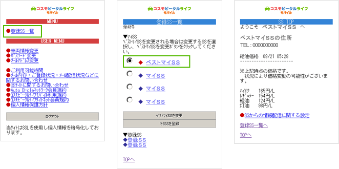 SSの給油価格